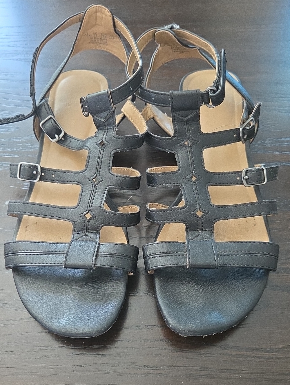Naturalize Women's Black Strappy Gladiator Sandals
